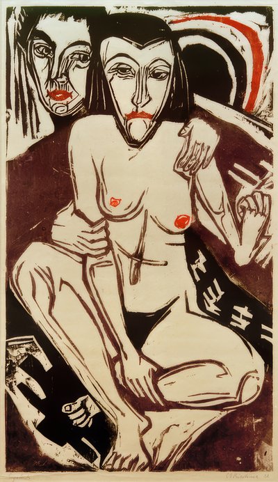 Mélancolie (Autoportrait avec Erna) - Ernst Ludwig Kirchner