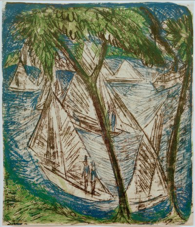 E.L.Kirchner, Voiliers à Grünau - Ernst Ludwig Kirchner
