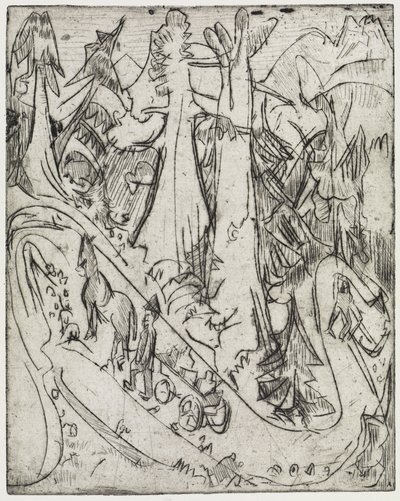 Rentrer les chèvres et le camion de lait par le chemin de montagne - Ernst Ludwig Kirchner
