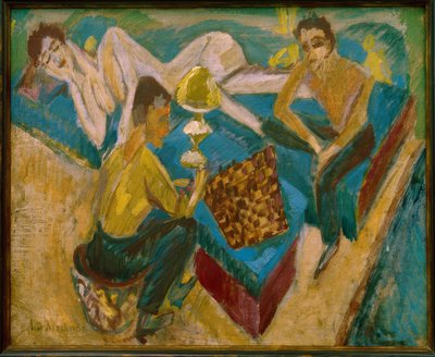 Erich Heckel und Otto Mueller beim Schach II - Ernst Ludwig Kirchner