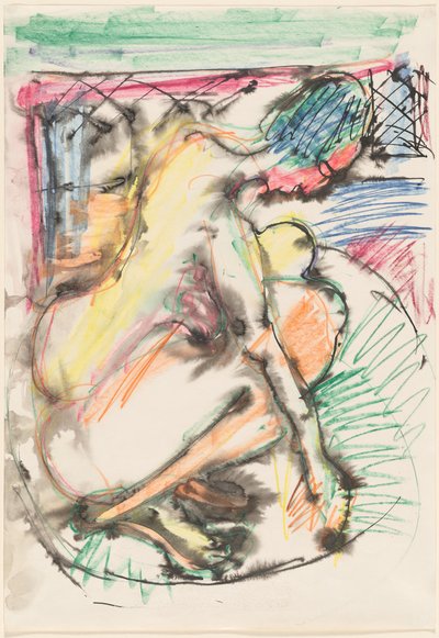 Erna se baignant dans une baignoire - Ernst Ludwig Kirchner