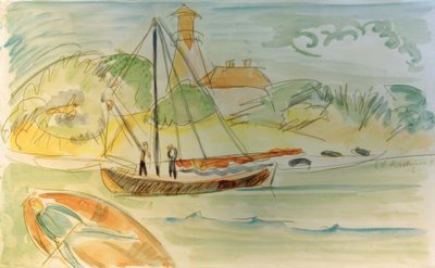 Fehmarnküste mit Leuchtturm - Ernst Ludwig Kirchner