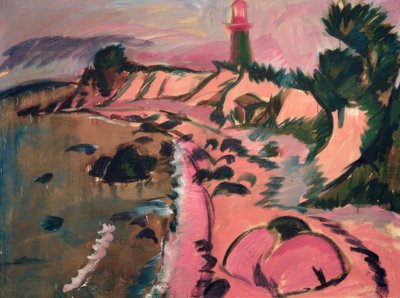 Côte de Fehmarn avec phare - Ernst Ludwig Kirchner