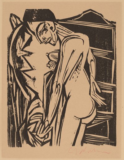 Nu Féminin Devant un Cabinet - Ernst Ludwig Kirchner