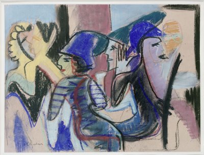 Fünf Personen im Café - Ernst Ludwig Kirchner
