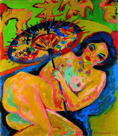 Fille sous un parapluie japonais, vers 1909 - Ernst Ludwig Kirchner