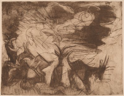 Chèvres et nuages - Ernst Ludwig Kirchner