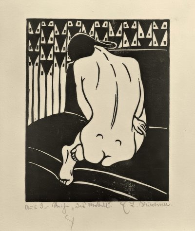 Nu accroupi, vu de dos - Ernst Ludwig Kirchner