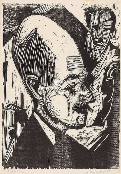Tête du Dr. Bauer - Ernst Ludwig Kirchner