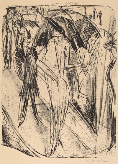 Dame sous la pluie - Ernst Ludwig Kirchner