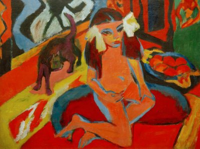Fille avec chat, Fränzi - Ernst Ludwig Kirchner
