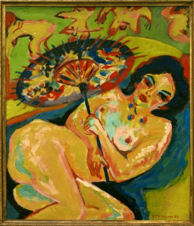Fille sous un parapluie japonais - Ernst Ludwig Kirchner