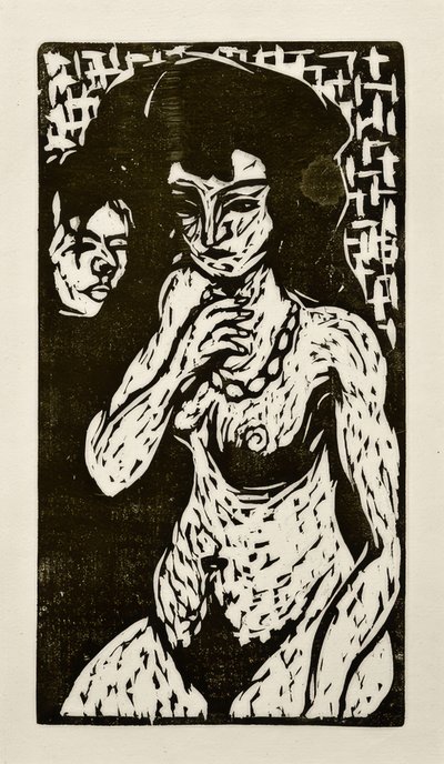 Nu féminin avec autoportrait - Ernst Ludwig Kirchner