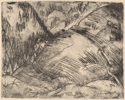Pente de montagne avec chèvres - Ernst Ludwig Kirchner