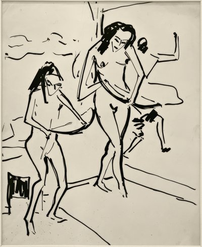 Sans titre (Marcella et Senta avec arc) - Ernst Ludwig Kirchner