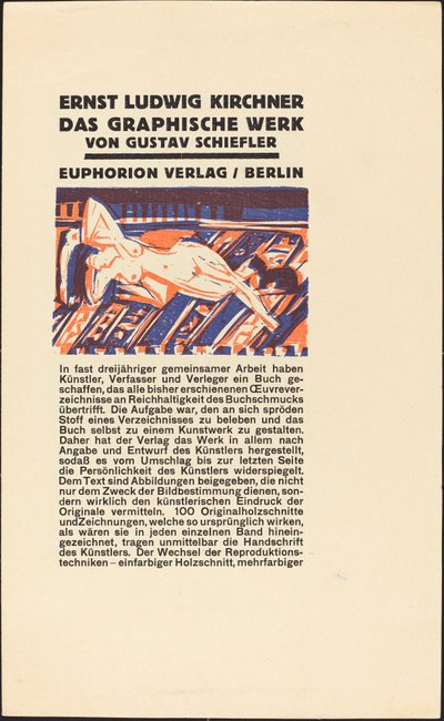 Nu couché avec chat (Illustration pour Ernst Ludwig Kirchner : Das Graphische Werk) - Ernst Ludwig Kirchner
