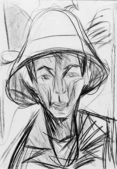 Autoportrait avec chapeau de berger - Ernst Ludwig Kirchner