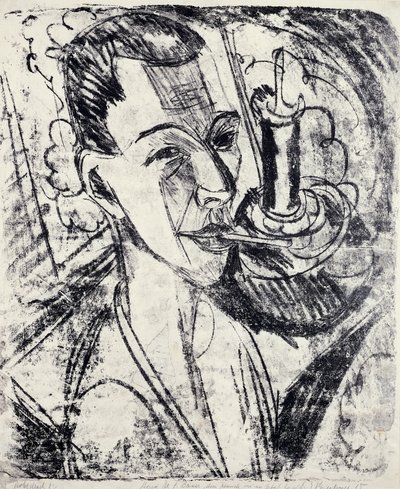 Autoportrait avec cigarette - Ernst Ludwig Kirchner