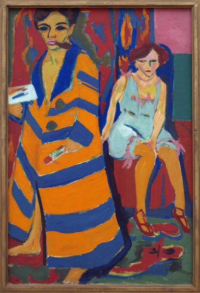 Autoportrait avec un modèle. Peinture par Ernst Ludwig Kirchner (1880-1938), huile sur toile - Ernst Ludwig Kirchner