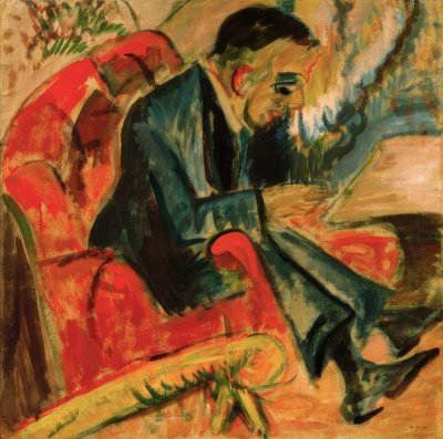 Homme assis sur un banc de parc - Ernst Ludwig Kirchner