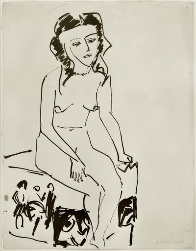 Nu féminin assis - Ernst Ludwig Kirchner