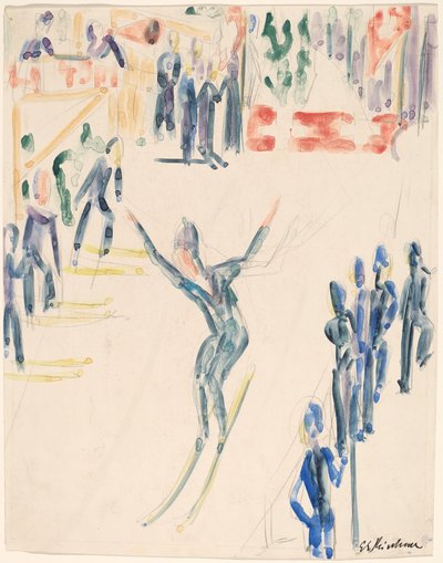 Saut à Ski - Ernst Ludwig Kirchner