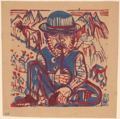Paysans fumant - Ernst Ludwig Kirchner