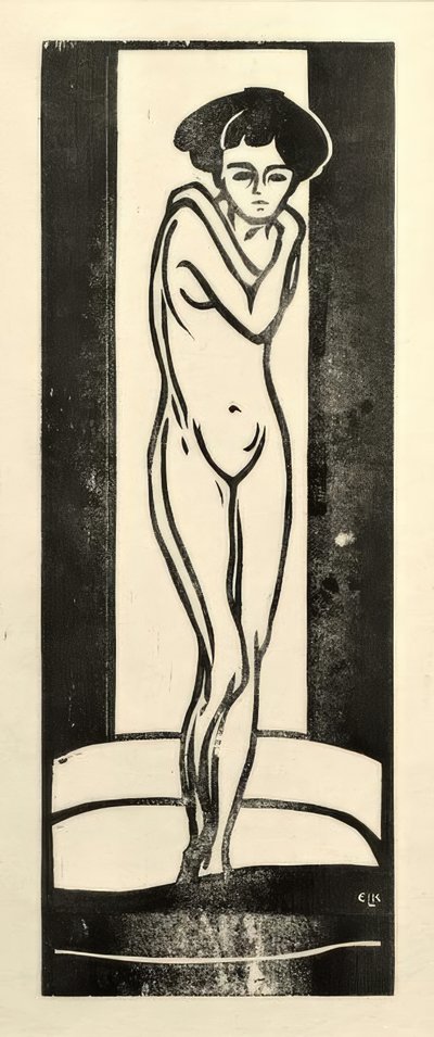 Jeune fille debout avec les bras croisés - Ernst Ludwig Kirchner