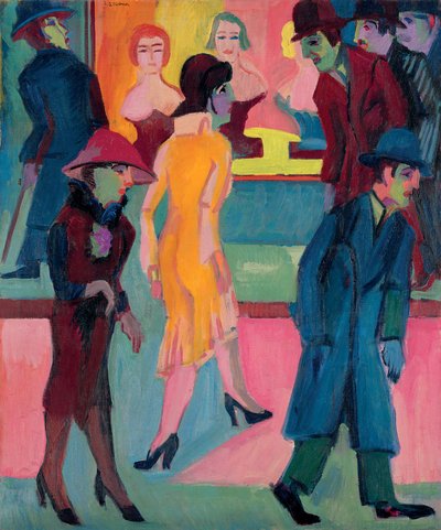 Scène de rue devant le salon de coiffure, 1926 - Ernst Ludwig Kirchner