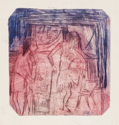 Scène dans la chambre - Ernst Ludwig Kirchner