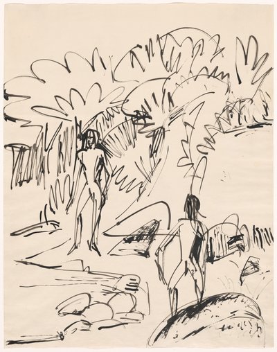 Deux baigneurs à la côte de Fehmarn - Ernst Ludwig Kirchner