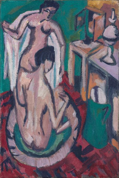 Deux nus dans une baignoire peu profonde, vers 1912/1913-1920 - Ernst Ludwig Kirchner