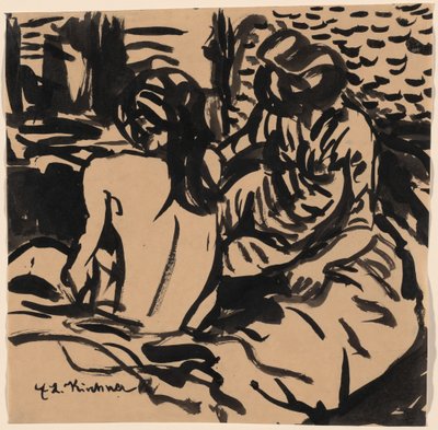 Deux nus sur un lit (Isabella et une jeune fille) - Ernst Ludwig Kirchner
