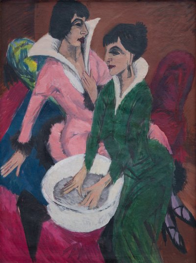 Deux femmes avec un bassin; Les sœurs - Ernst Ludwig Kirchner