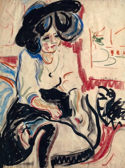 Jeune femme avec cigarette - Ernst Ludwig Kirchner