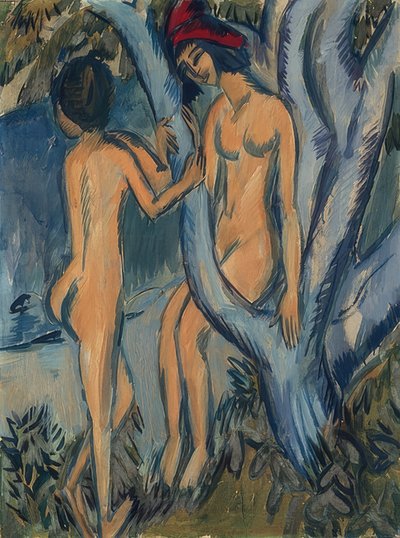 Deux nus sous un arbre, Fehmarn - Ernst Ludwig Kirchner