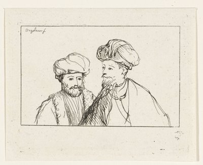 Portrait de deux hommes avec turban - Ernst Willem Jan Bagelaar