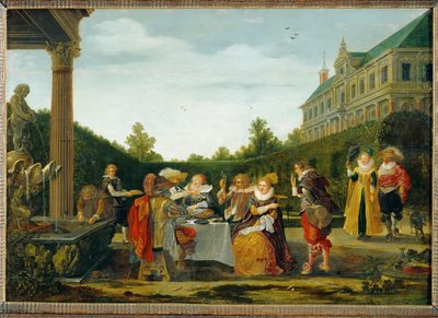Dîner dans un jardin - Esaias I van de Velde