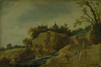 Paysage rocheux avec un château - Esaias van de Velde