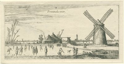 Patineurs sur glace près d