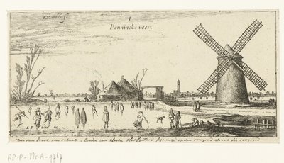 Patineurs sur glace près d
