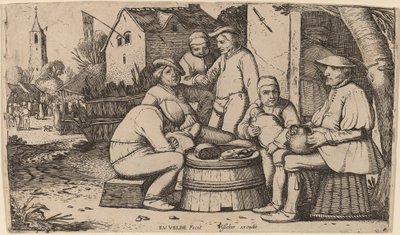 Paysans déjeunant en plein air - Esaias van de Velde I