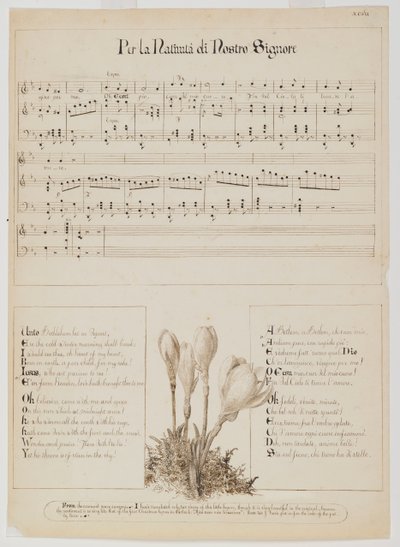 Per la Nativita di Nostro Signore, feuille de chanson, vers 1868-1882 - Esther Frances Alexander