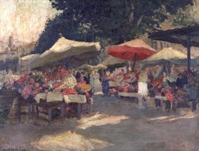 Marché animé par une journée d