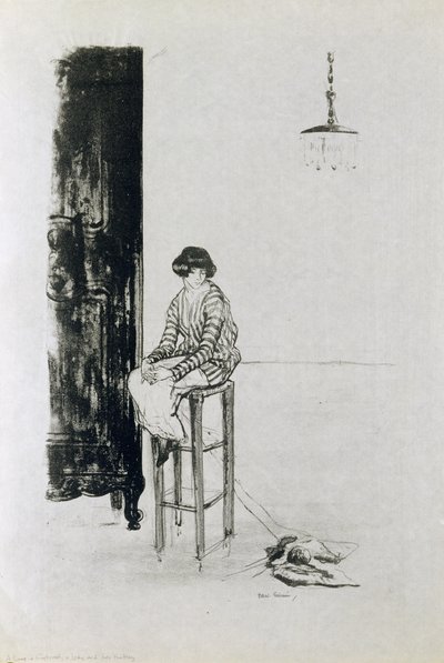 Une dame et son tricot - Ethel Gabain