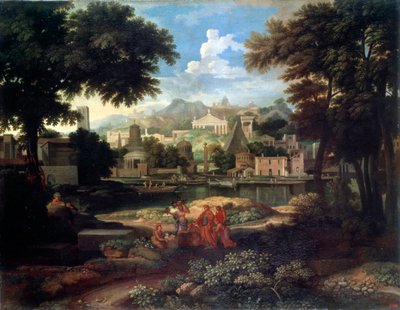Paysage avec Moïse sauvé du Nil - Etienne Allegrain