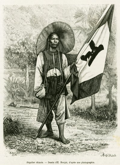 Règle chinoise. Gravure par E. Ronjat, d