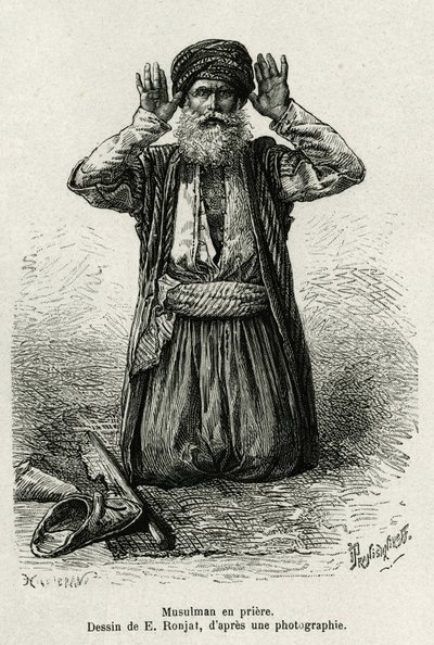 Prières musulmanes. Gravure pour illustrer La Syrie d