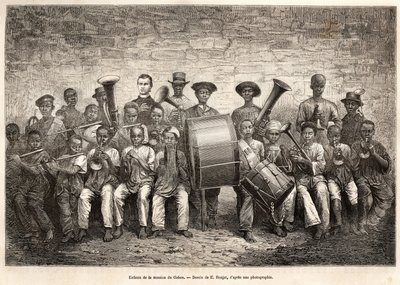 La bande des enfants de la mission du Gabon. Gravure d