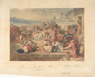 Priam et sa famille pleurant la mort d